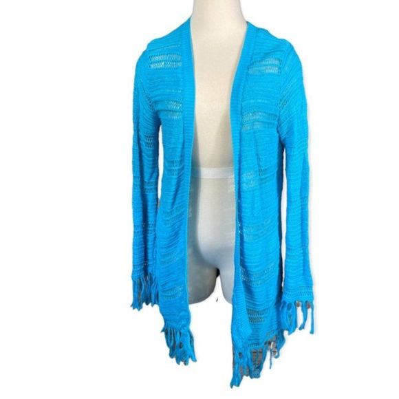 Cyrus Sweaters - Evolution by CYRUS aqua blue cardigan